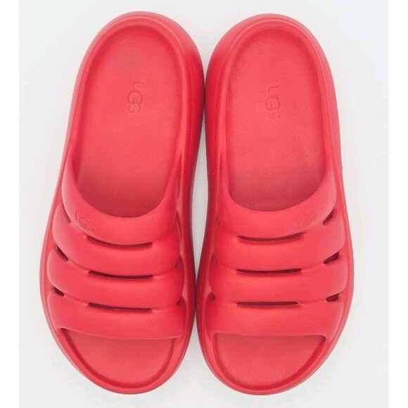 Ugg Womens Size 7 Platform Sport Samba red Outdoor Open Toe Sandals shoes - Picture 4 of 8